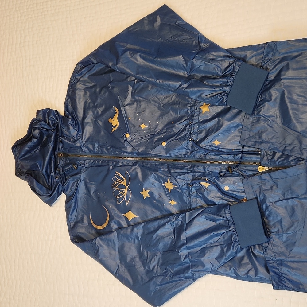 Disney Blue and Gold Raincoat with Hood NWOT